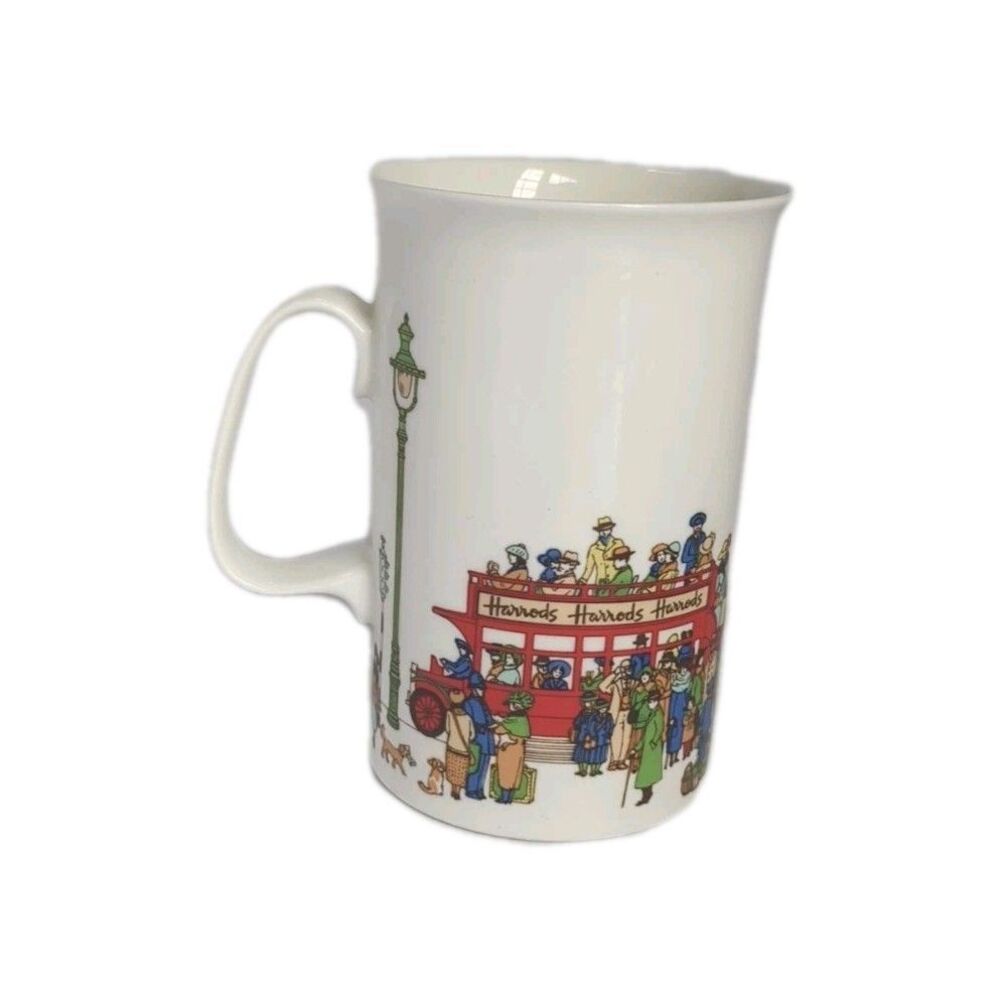 Vintage Harrods London Double Decker Bus Tea Cup Bone China Mug England Souvenir